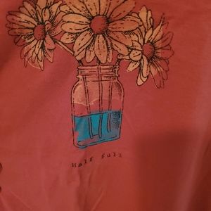 Life is good v neck long sleeve t. Size small. Creamy red. Excellent condition